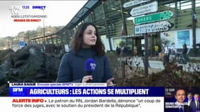 Mobilisation des agriculteurs: du fumier et des déchets déversés devant la gare d'Agen