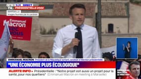 Meeting d'Emmanuel Macron à Marseille: "Nous nous battrons pour obtenir une taxe carbone aux frontières qui permettra d'éviter la concurrence déloyale pour nos industriels et nos agriculteurs" 