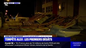 Tempête Alex: le toit d'un collège arraché par les vents violents à Vannes