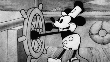Le personnage de Mickey dans le court-métrage de "Steamboat Willie" (1928)