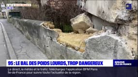 Val-d'Oise: le village de Boissy-L’Aillerie confronté aux passages des poids lourds qui détériorent les chaussées et les murs des habitants