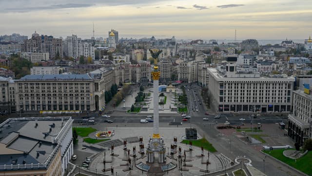 Une vue de la place de l'Indépendance à Kiev (Ukraine), le 19 octobre 2022.