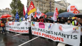 Une manifestation contre la réforme des retraites le 8 octobre 2019 à Paris