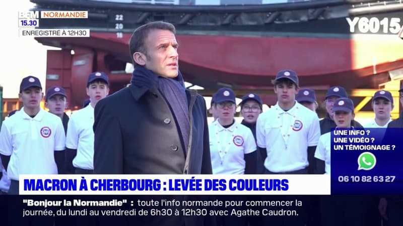 Cherbourg-en-Cotentin: Emmanuel Macron présent à la cérémonie de levée des couleurs