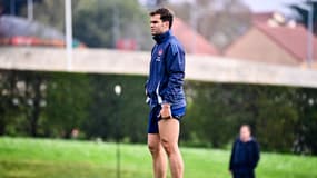 Damian Penaud à l'entraînement du XV de France, le 6 novembre 2024 à Marcoussis