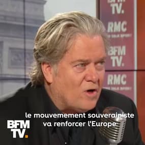 "Le mouvement souverainiste va renforcer l'Europe", selon Steve Bannon, soutien du RN pour les européennes