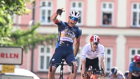 Paul Magnier lors de sa victoire sur la 4e étape du Tour de Pologne, le 7 août 2025