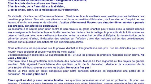 La lettre ouverte d'Olivier Klein aux électeurs La lettre ouverte d'Olivier Klein aux électeurs