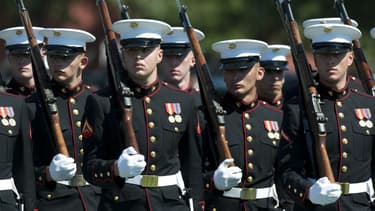 Des Marines sur la base Myer-Henderson Hall, en août 2011.