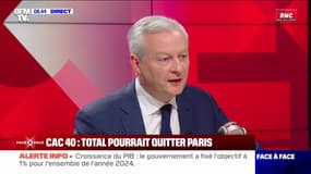 Menace de TotalEnergies de quitter la Bourse de Paris: pour Bruno Le Maire, "c'est une décision qui est grave"