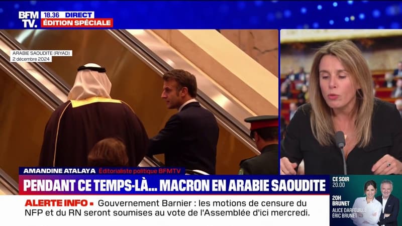 Emmanuel Macron est arrivé en Arabie Saoudite pour une visite État, alors que le gouvernement est menacé de censure