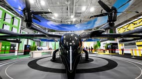 L'eVTOL d'Archer, la startup californienne que soutient Stellantis, exposé ici au salon aéronautique du Bourget ce 19 juin 2023.