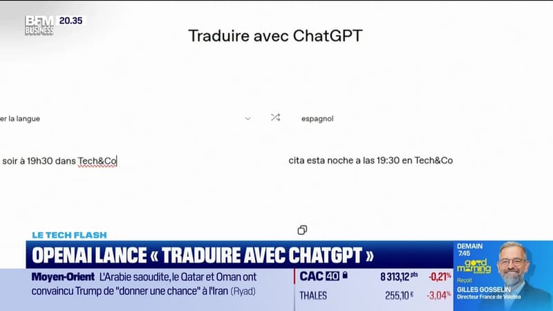 Le Tech Flash : OpenAI lance "Traduire avec ChatGPT", par Léa Benaim - 15/01
