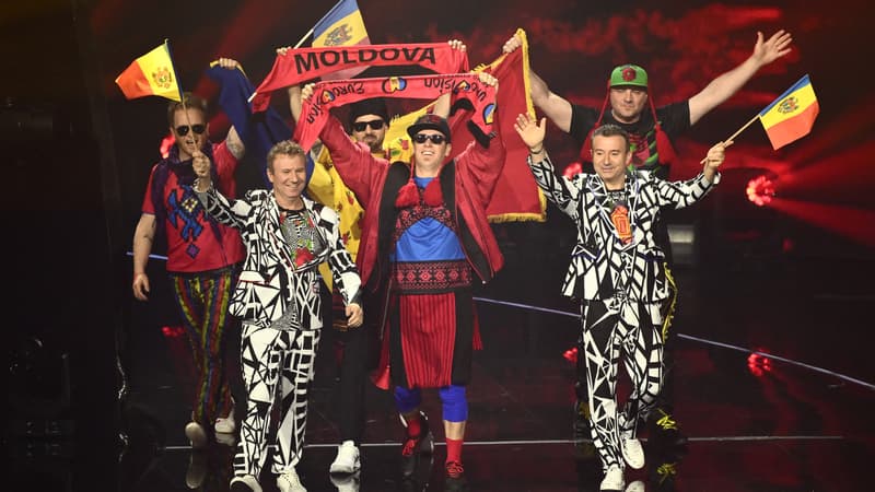 Les représentant de la Moldavie à l'Eurovision, lors de la finale le 14 mai 2022.