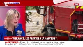 Inondations: Agnès Pannier-Runacher évoque "une difficulté à prévoir la rapidité de la montée des eaux"