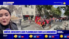 Grève contre la réforme des retraites: une descente aux flambeaux à Marseille 