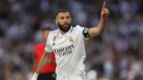 Karim Benzema face à Valladolid, le 2 avril 2023.