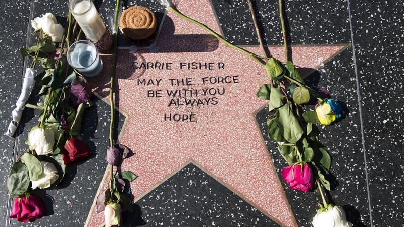 L'étoile de Carrie Fisher sur le Walk of Fame, le 28 décembre 2016