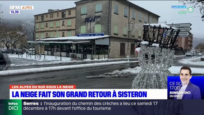 Sisteron: la neige a fait son grand retour ce mardi