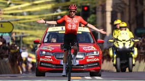Kévin Vauquelin vainqueur de la deuxième étape du Tour de France 2024 à Bologne, 30 juin 2024