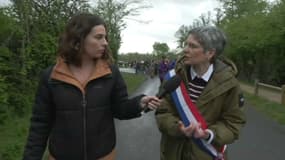 Sandrine Rousseau à Saïx, dans le Tarn, le 22 avril 2023