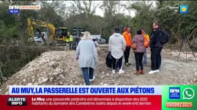 Le Muy: la passerelle provisoire a ouvert aux piétons
