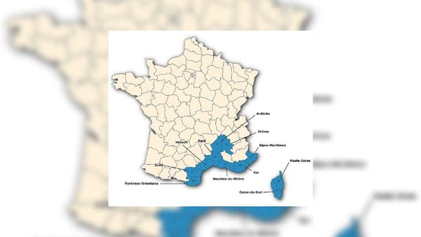 La carte de la présence des tiques Hyalomma marginatum en France