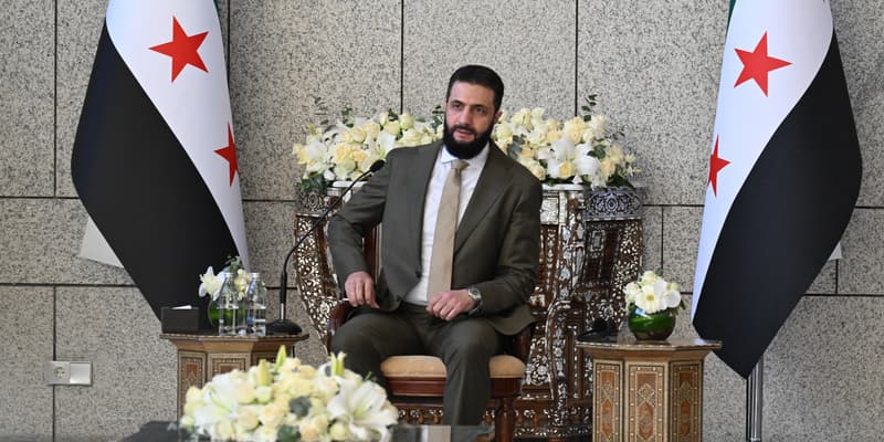 Le président syrien de transition Ahmed al-Charaa à Damas le 4 décembre 2025