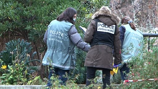 Enquêteurs dans les jardins du Trocadéro le 2 janvier dernier, le lendemain du crime.