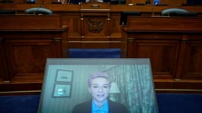 Megan Rapinoe témoigne par visioconférence devant le Congrès américain sur les inégalités salariales, le 24 mars 2021 