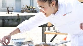 Justine Piluso, lors d'une épreuve de Top Chef 2020.