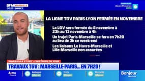 Marseille-Paris en 7h20 en TGV pour le 11 novembre en raison de travaux sur la ligne
