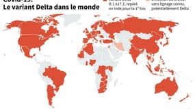 Le variant Delta dans le monde (photo d'illustration)