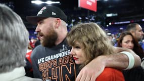 Taylor Swift et Travis Kelce, le 28 janvier 2024.