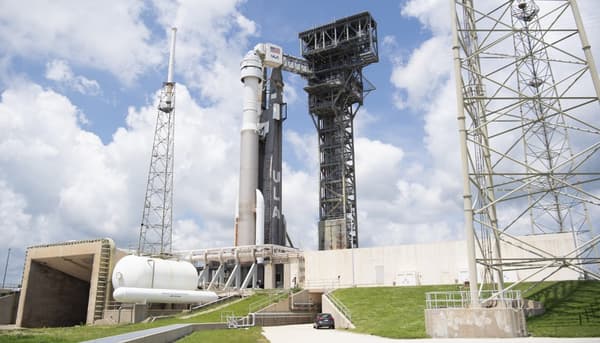 La fusée Atlas V embarquant la capsule Starliner de Boeing le 29 juillet 2021 à Cap Canaveral (Floride).