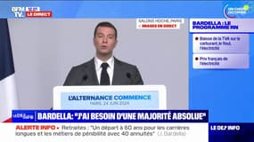 "Je veux le pouvoir pour l'exercer": Jordan Bardella dit avoir "besoin d'une majorité absolue"