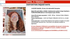 Un appel à témoins a été lancé après la disparition inquiétante d'une adolescente de 16 ans.