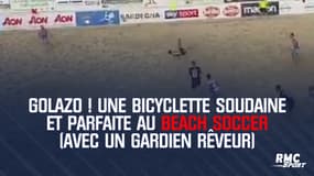 Golazo ! Une bicyclette soudaine et parfaite au beach soccer (avec un gardien rêveur)