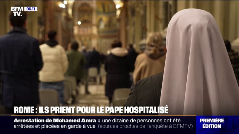 Rome: des centaines de fidèles prient pour le pape François hospitalisé