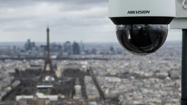 Une caméra de vidéosurveillance à Paris, le 23 février 2024.