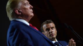 Photo d'archives, Donald Trump et Emmanuel Macron.