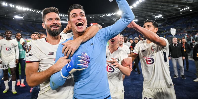 Berke Ozer après le match de Ligue Europa entre l'AS Rome et Lille - le 02/10/2025
