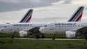 Des avions Air France sur le tarmac de l'aéroport de Roissy-Charles-de-Gaulle pendant l'épidémie de coronavirus, en avril 2020