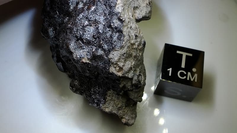La petite météorite martienne "Tissint" tombée dans le désert marocain.