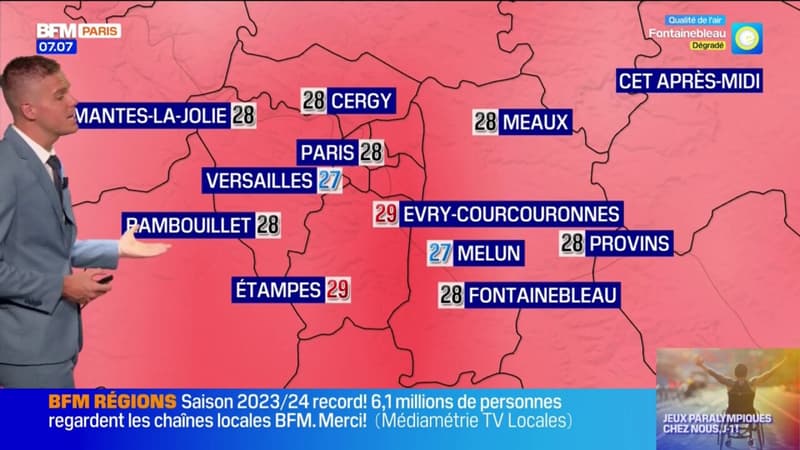 Météo Paris Île-de-France: un ciel nuageux et du soleil ce mardi, jusqu'à 29°C à Évry et 27°C à Versailles