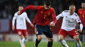 Alvaro Morata lors de Géorgie-Espagne, le 28 mars 2021.