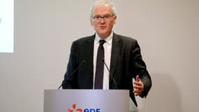 Le PDG d'EDF, Jean-Bernard Lévy, lors de la présentation des résultats 2019 du groupe à Paris, 14 février 2020