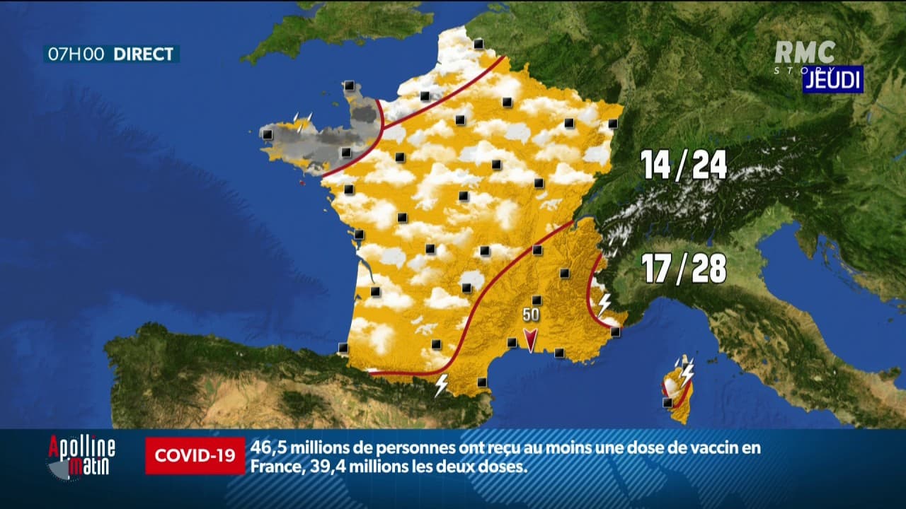 Les prévisions météo de Géraldine de Mori pour RMC. Les prévisions météo de Géraldine de Mori pour RMC.