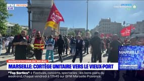 Manifestation du 1er mai: le cortège marseillais défile vers le Vieux-Port, 130.000 manifestants selon l'intersyndical 