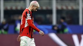 Théo Hernandez lors du match de Ligue des champions entre l'AC Milan et le Feyenoord Rotterdam - le 18/02/2025